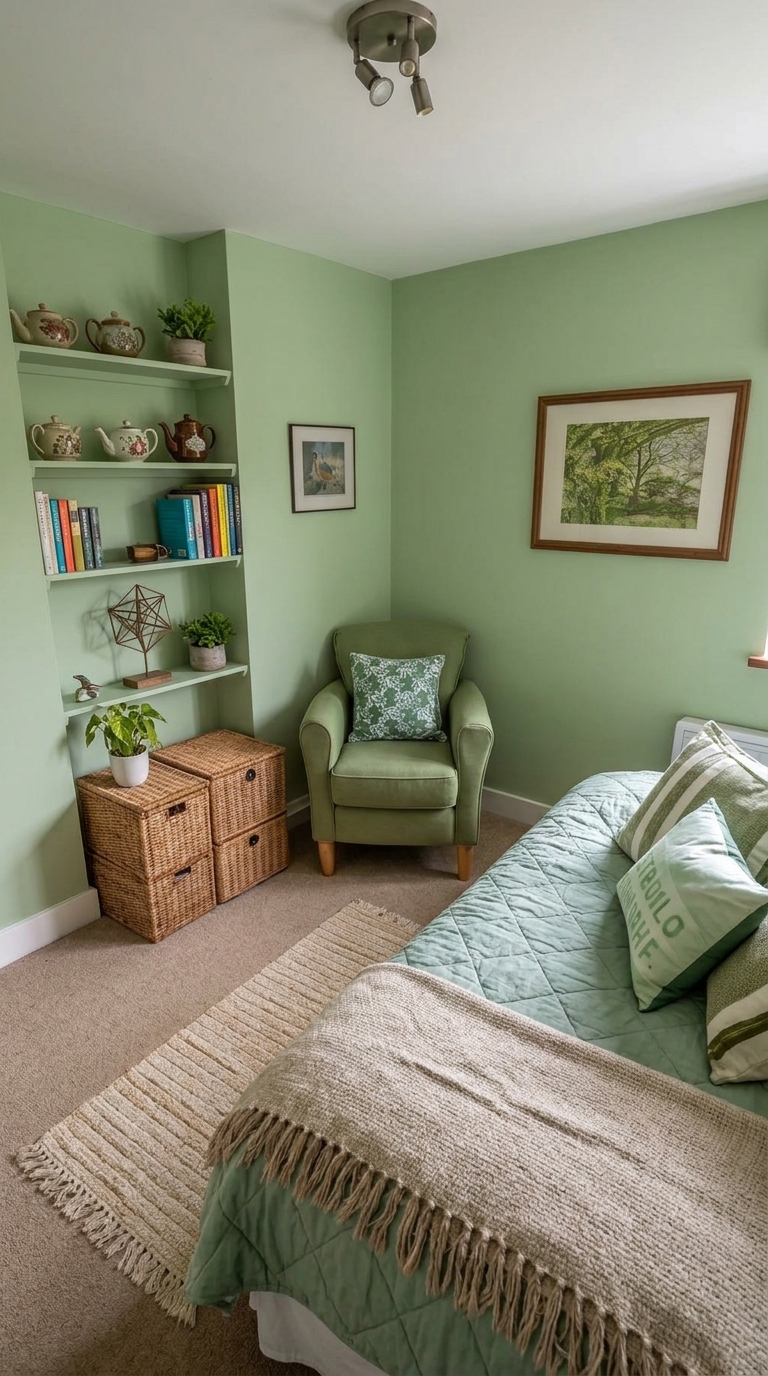 7 Creative Ideas for a Bedroom Green Wall