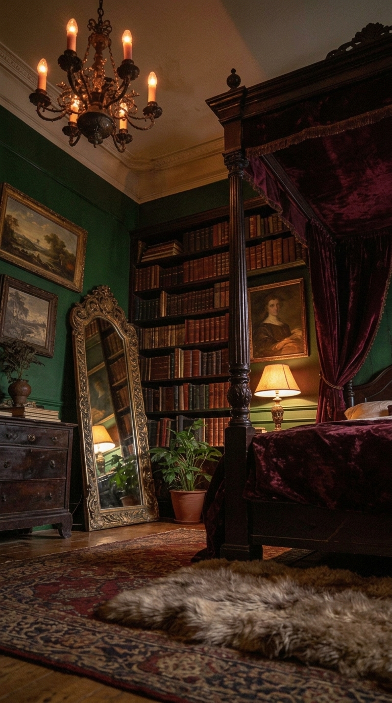 8 Dark Academia Bedroom Ideas with Thrifted Books