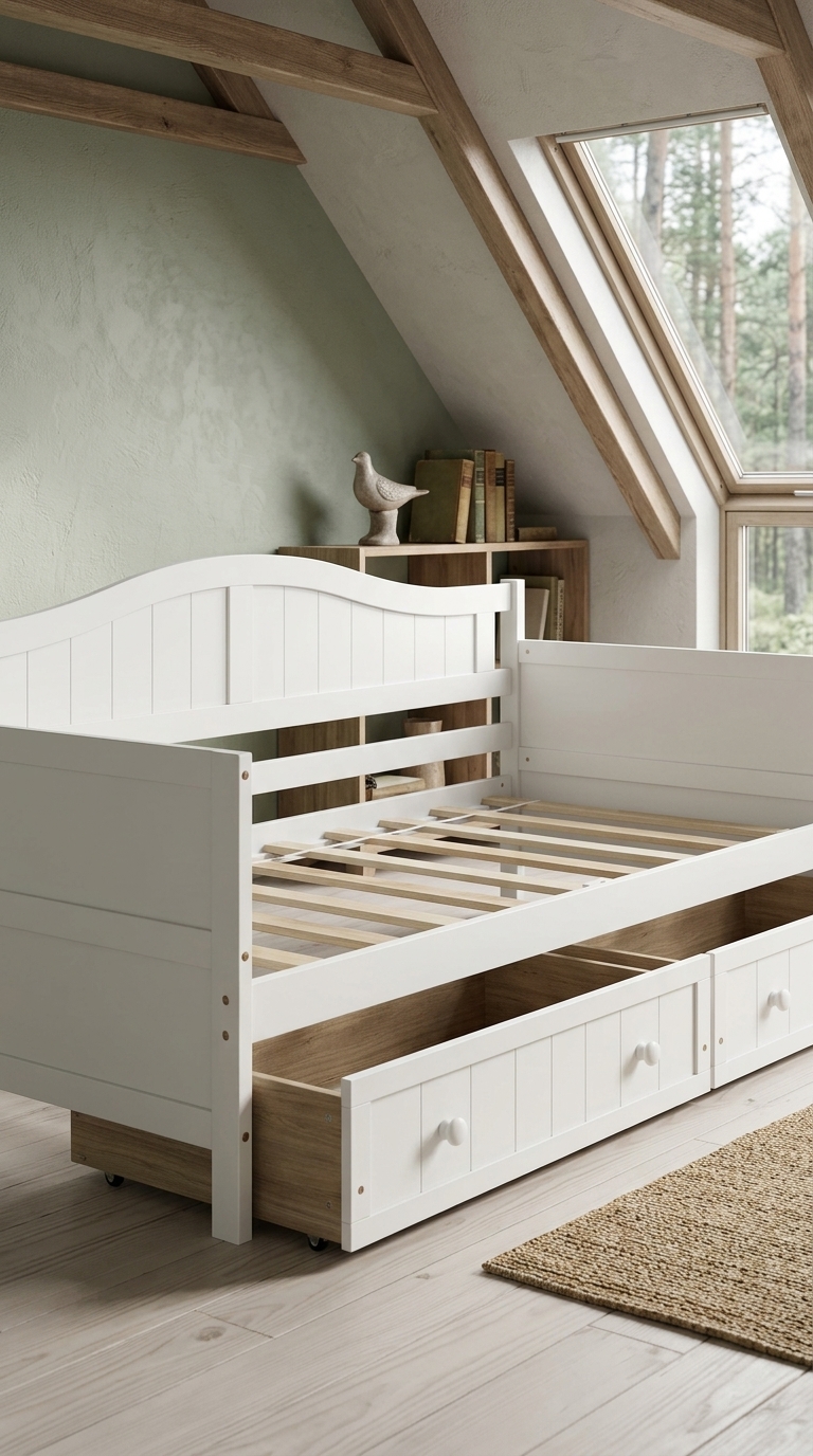 5 Luxystar Wooden Daybed with Trundle & Drawers