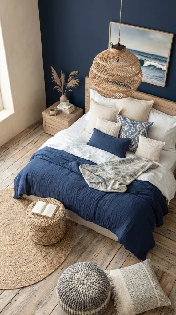 7 Navy Blue Boho Bedroom Ideas for Tranquil Retreats